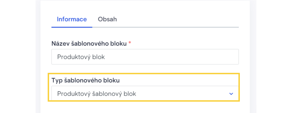 Nastavte si šablonový blok jako produktový